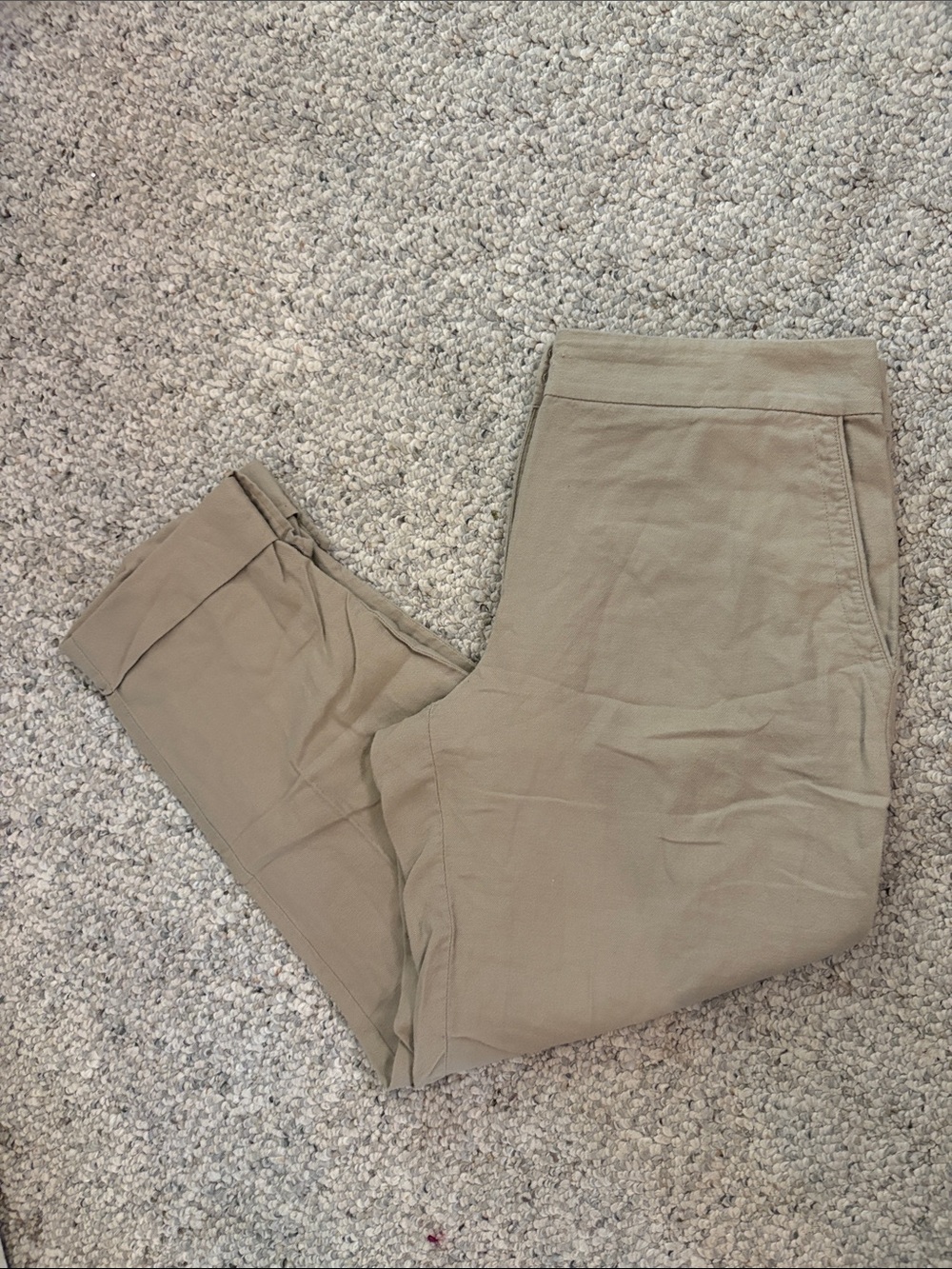 Eileen Fisher sand organic cotton cuffed cropped pants Size XL